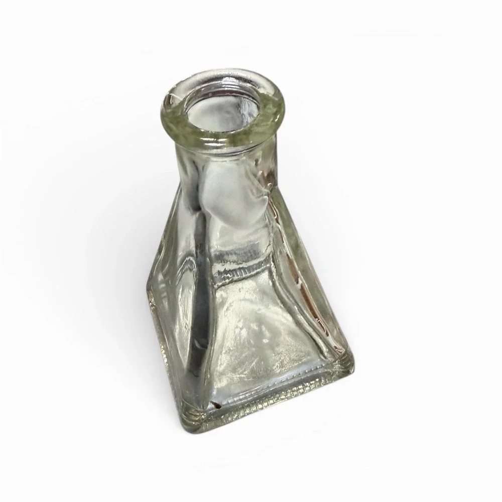 Vintage Clear Glass Pyramid‎ Vase